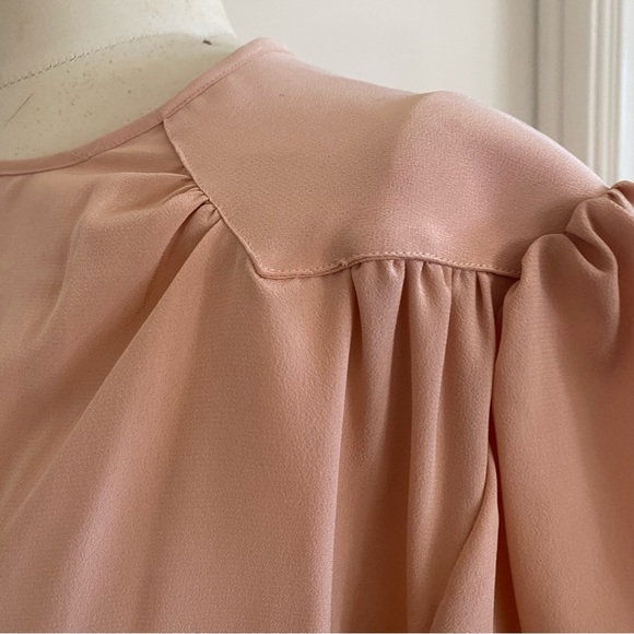 EUC vintage Christian Dior Dusty rose, pull over puff sleeved blouse - Picture 2 of 12